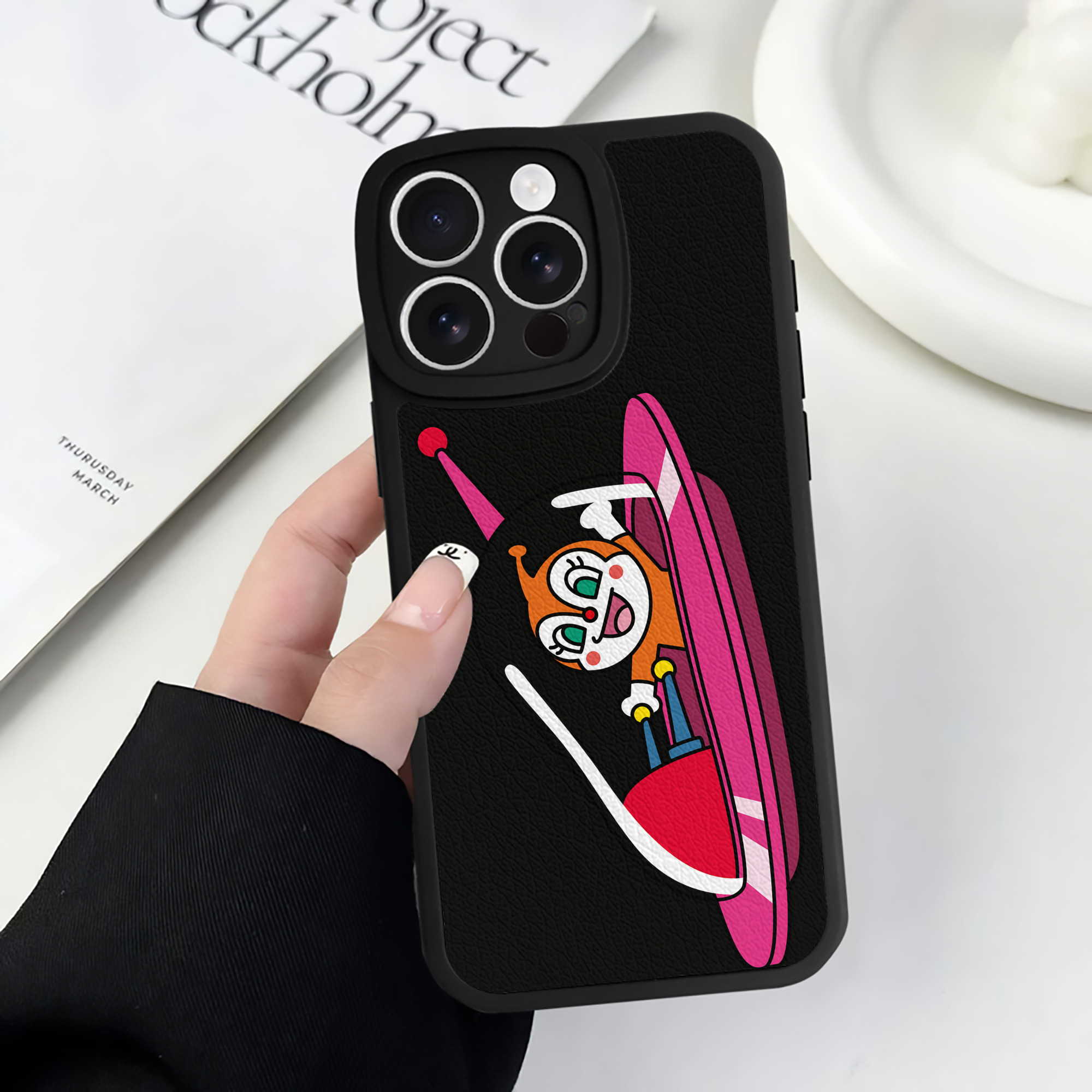 （画像用） アンパンマン Anpanman 【iPhone 16シリーズ対応】シリコンスマホケース（レザー調） 材質：シリコン